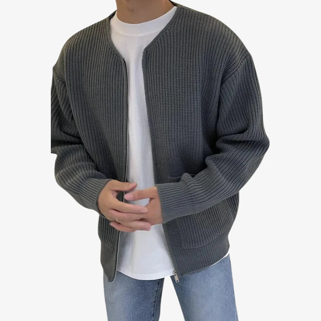Herre Oversize Slim Fit Jakke med For