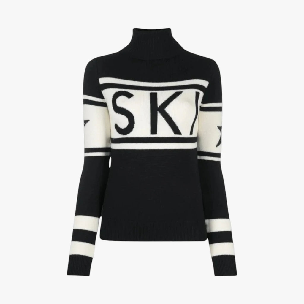 Dame Rullekrave Sweater med Stilfulde Detaljer