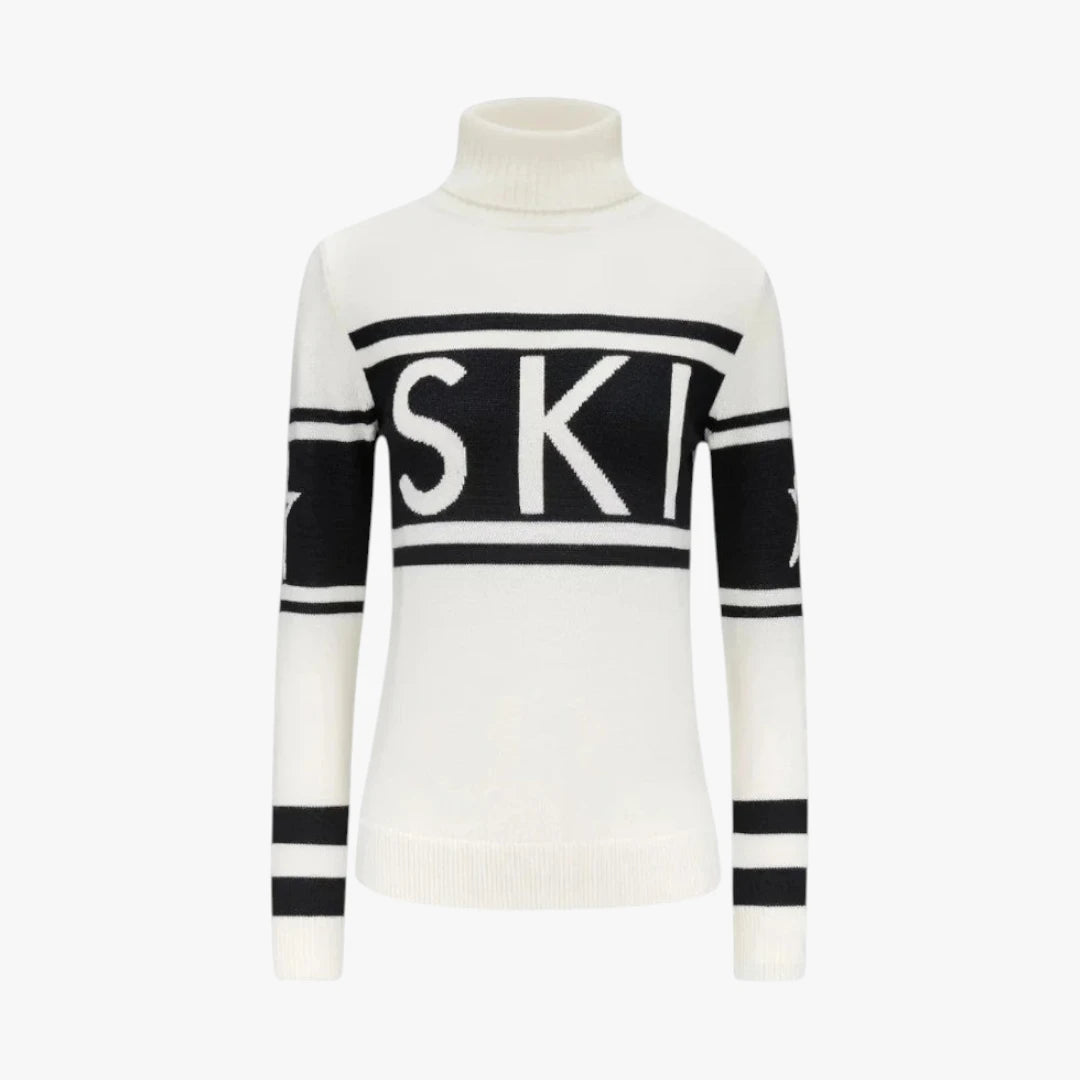 Dame Rullekrave Sweater med Stilfulde Detaljer