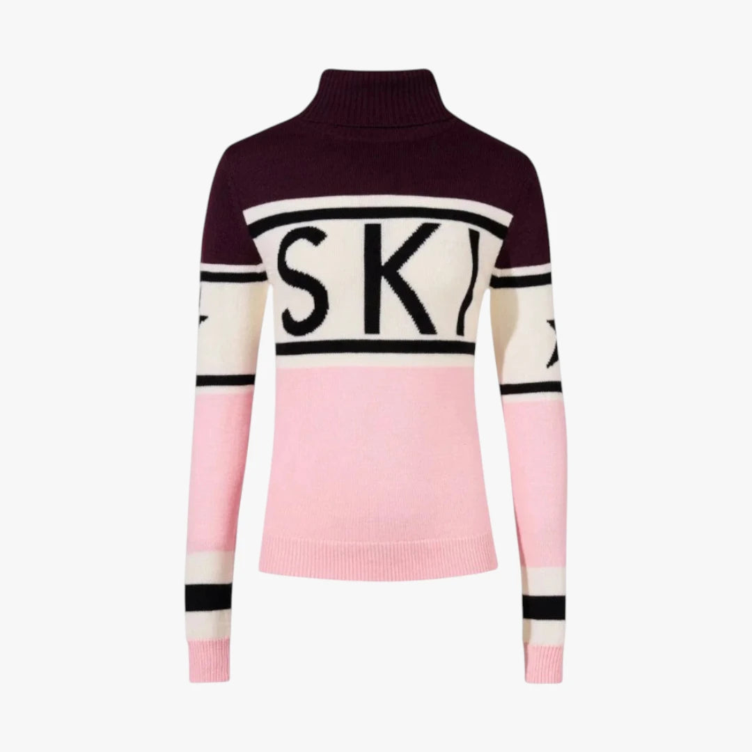 Dame Rullekrave Sweater med Stilfulde Detaljer