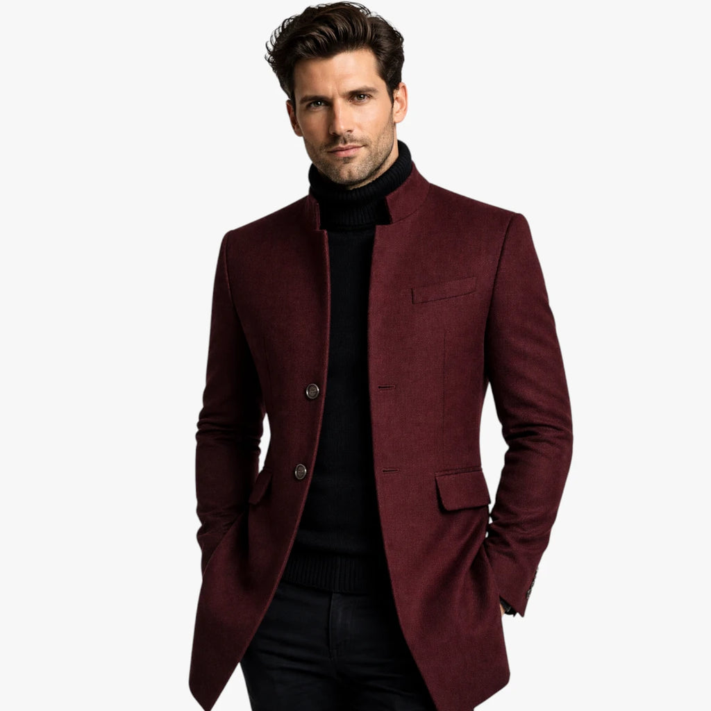 Herre Lang Slim Fit Frakke med For