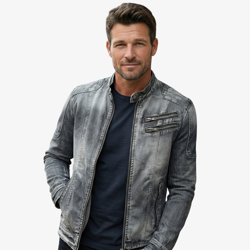 Herre Overgangsjakke Denimjakke med For