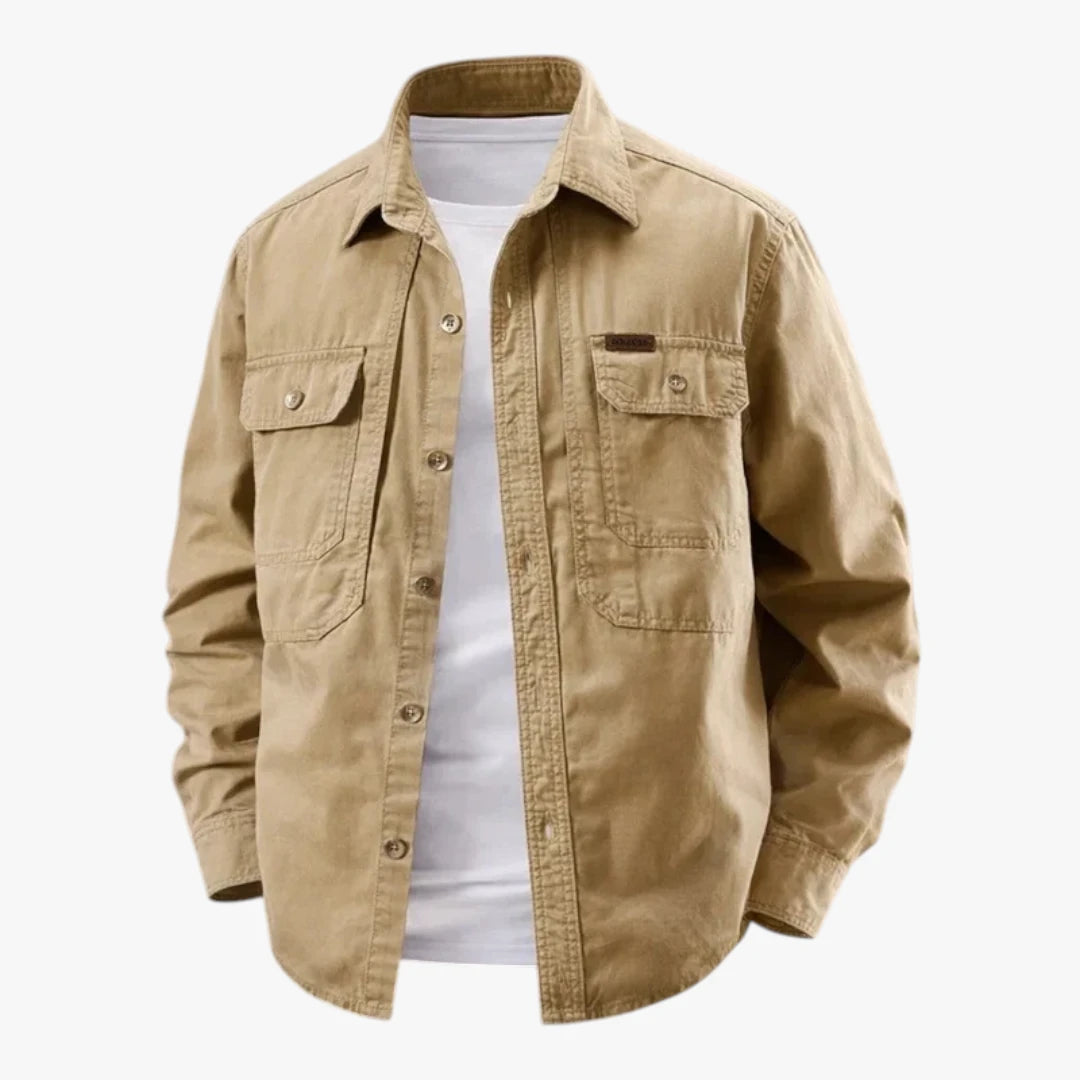 Herre Oversize Overgangsjakke med Knaplukning