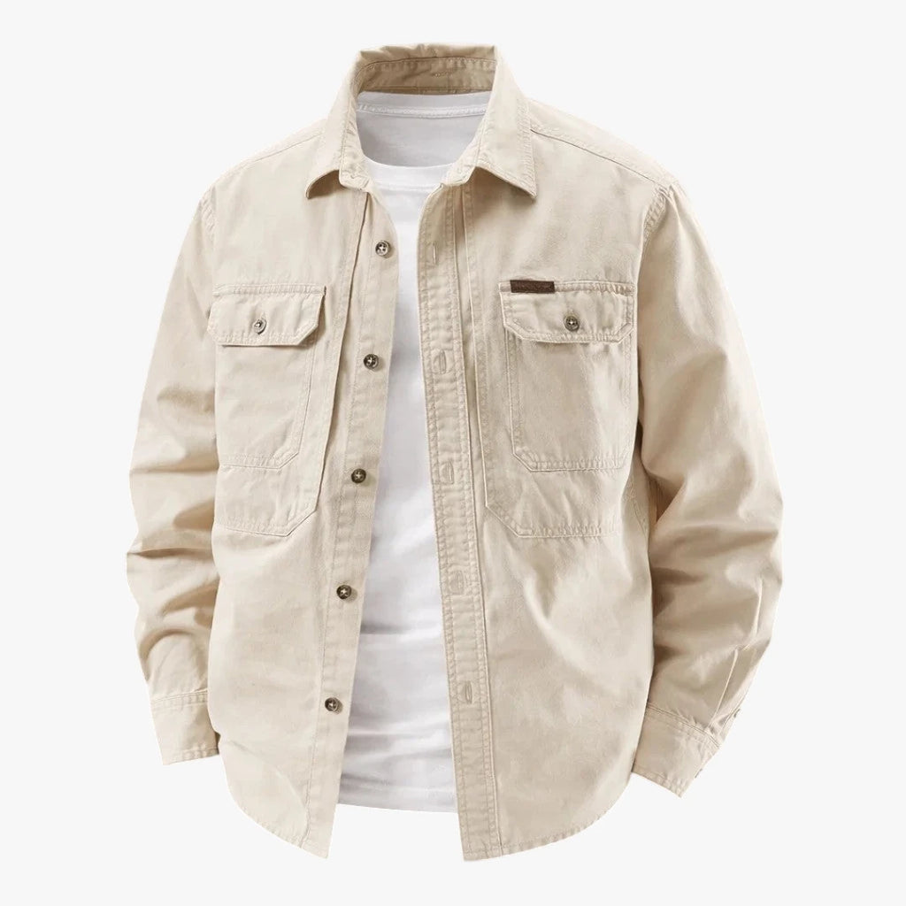 Herre Oversize Overgangsjakke med Knaplukning