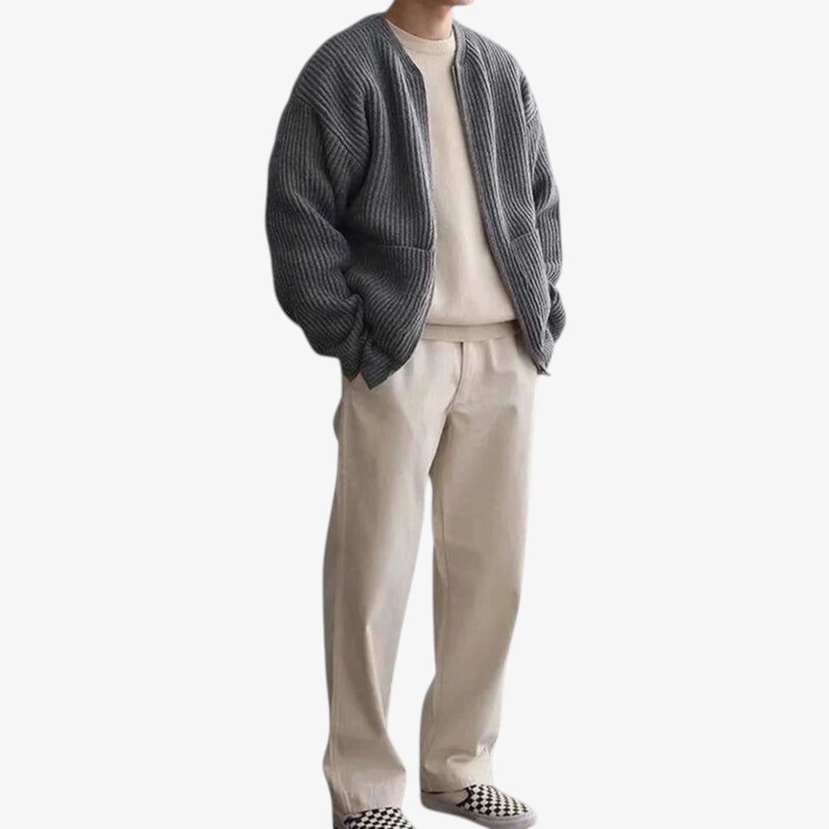 Herre Oversize Slim Fit Jakke med For