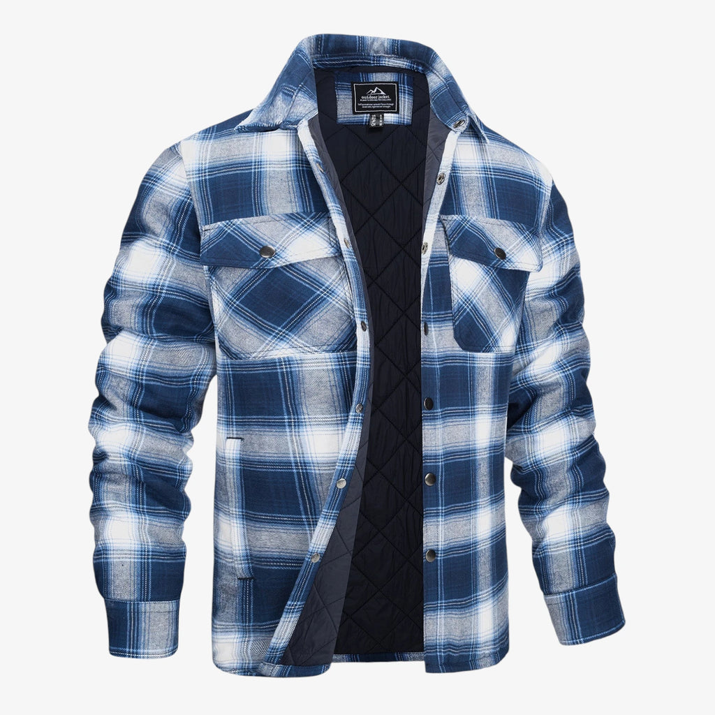 Herre Quiltet Slim Fit Vinterjakke med For