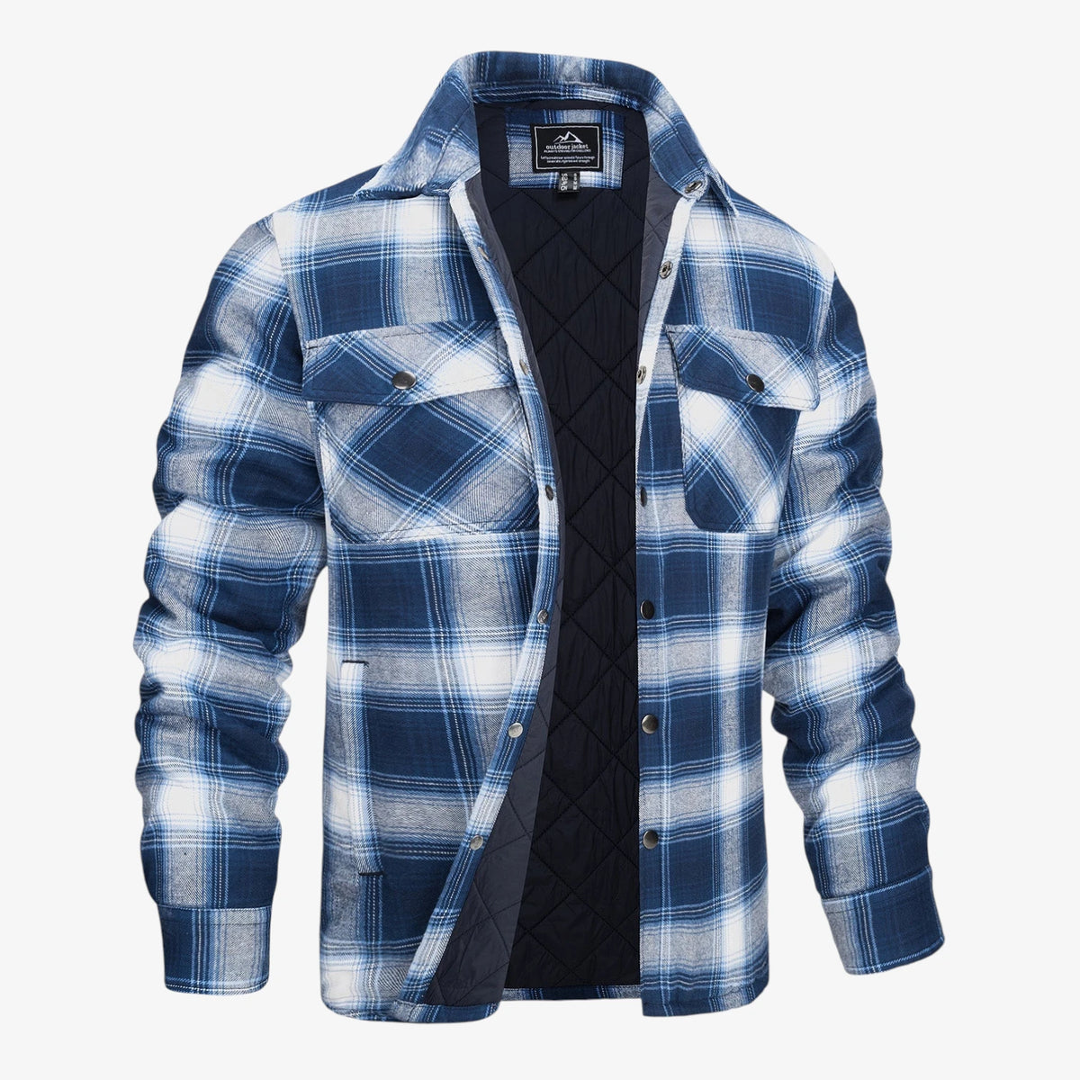 Herre Quiltet Slim Fit Vinterjakke med For