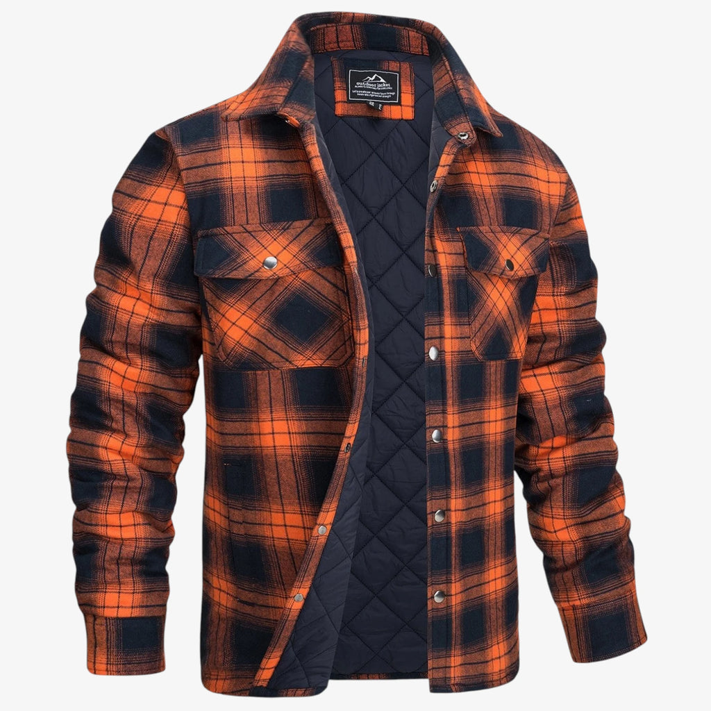 Herre Quiltet Slim Fit Vinterjakke med For