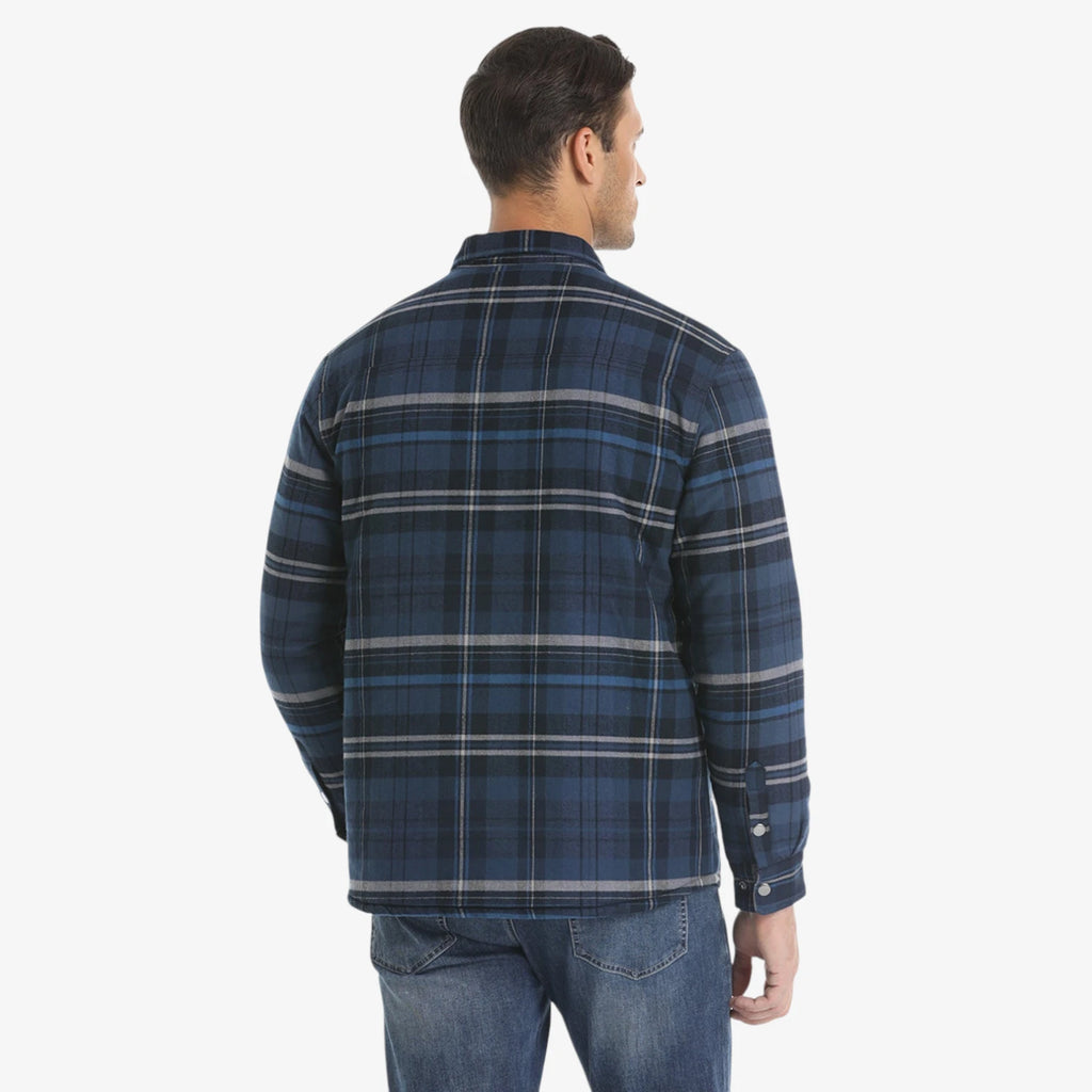 Herre Quiltet Slim Fit Vinterjakke med For