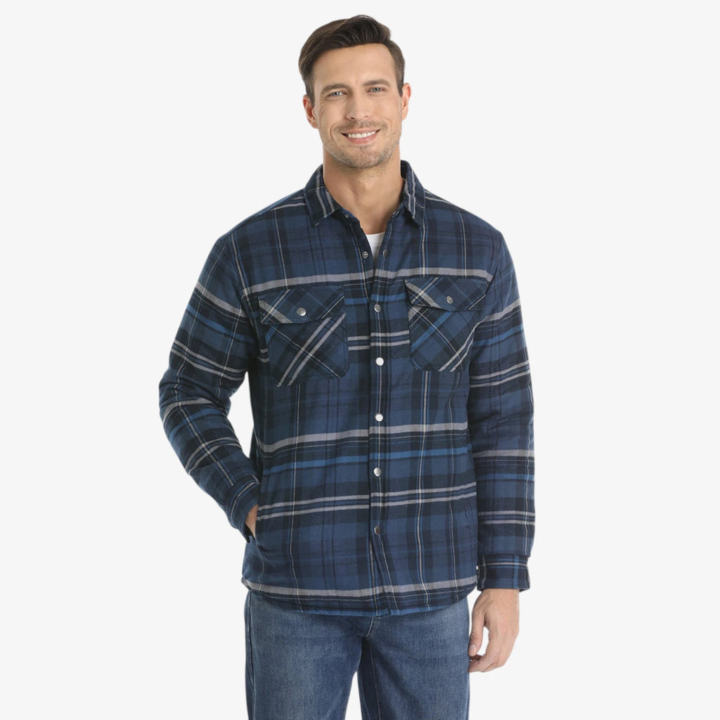 Herre Quiltet Slim Fit Vinterjakke med For