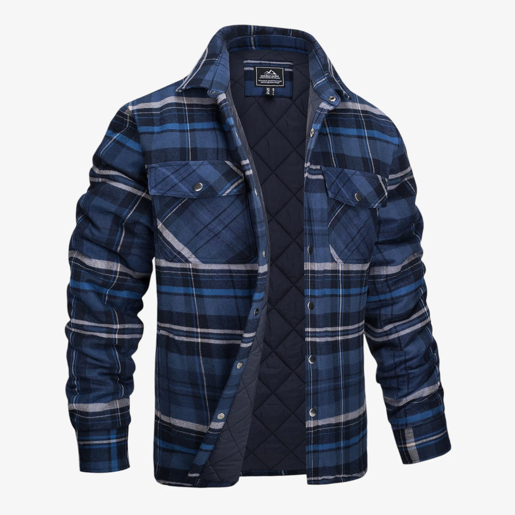 Herre Quiltet Slim Fit Vinterjakke med For