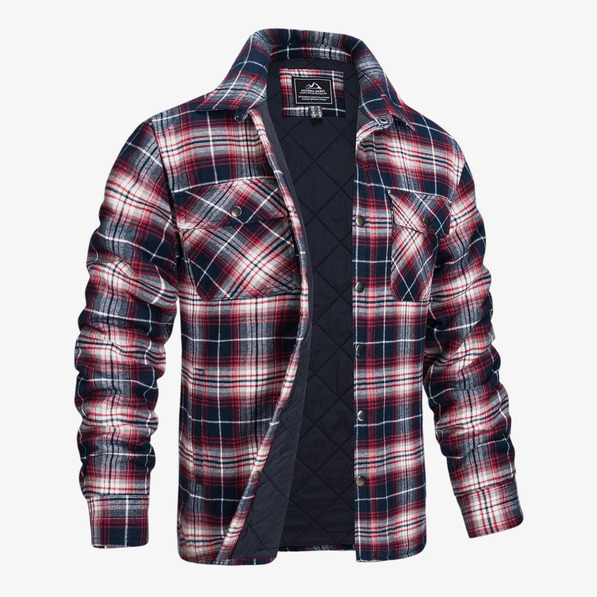 Herre Quiltet Slim Fit Vinterjakke med For