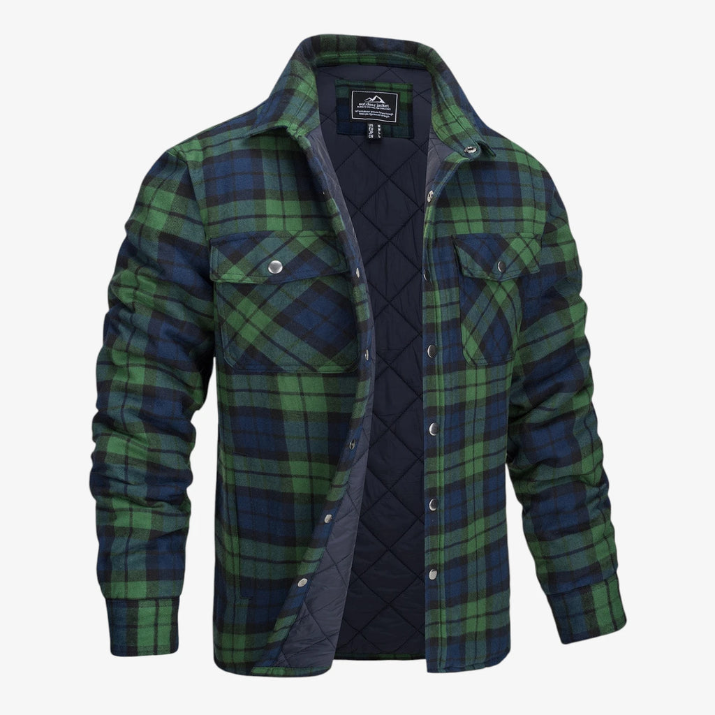 Herre Quiltet Slim Fit Vinterjakke med For