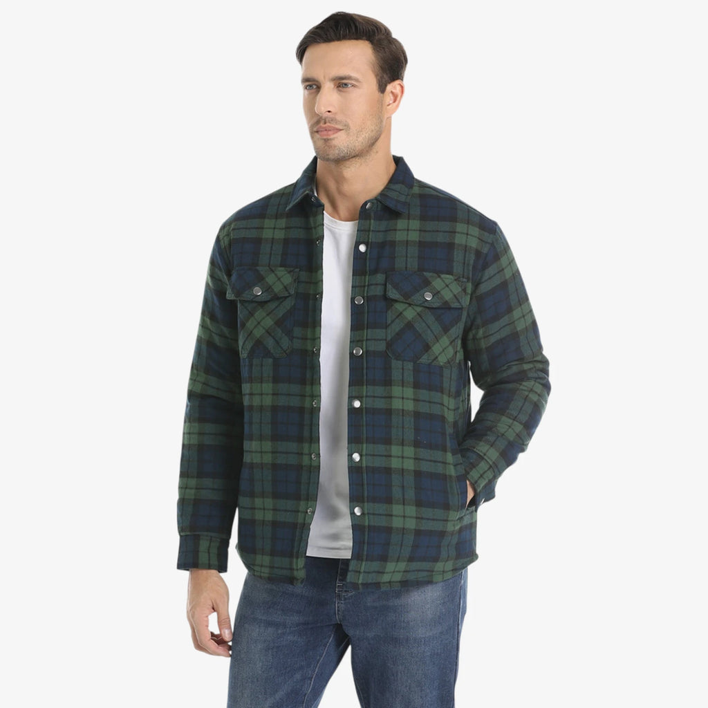 Herre Quiltet Slim Fit Vinterjakke med For