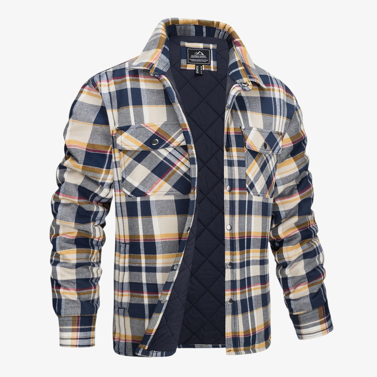 Herre Quiltet Slim Fit Vinterjakke med For