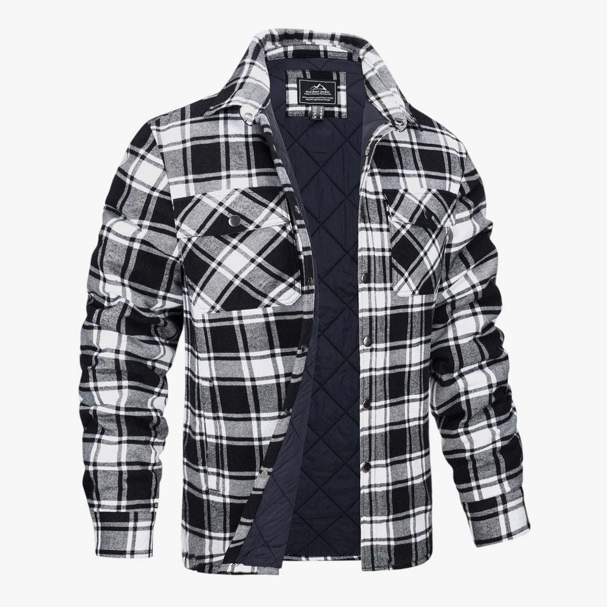 Herre Quiltet Slim Fit Vinterjakke med For