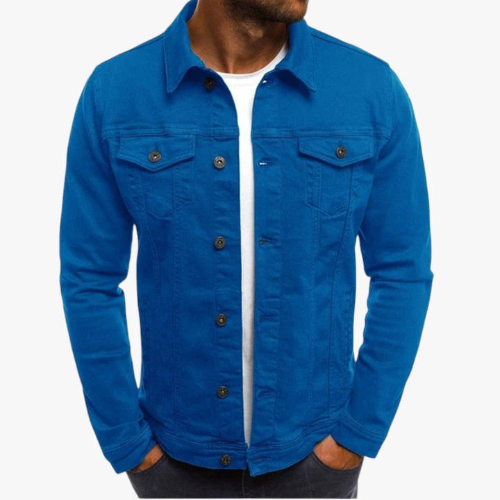 Herre Slim Fit Forårsjakke med Knaplukning