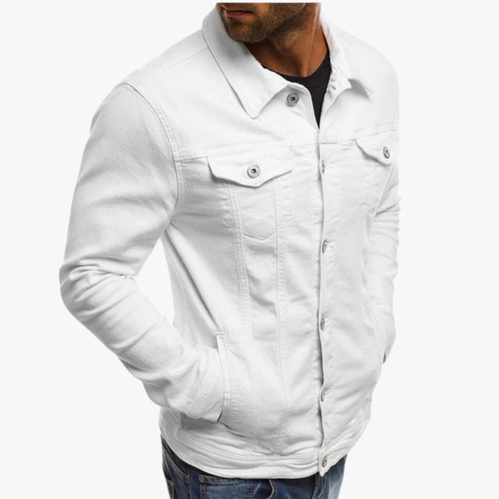Herre Slim Fit Forårsjakke med Knaplukning