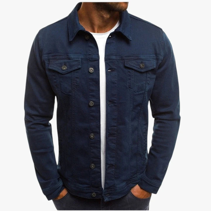 Herre Slim Fit Forårsjakke med Knaplukning