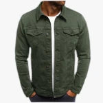 Herre Slim Fit Forårsjakke med Knaplukning