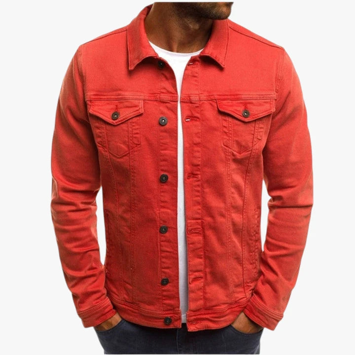 Herre Slim Fit Forårsjakke med Knaplukning