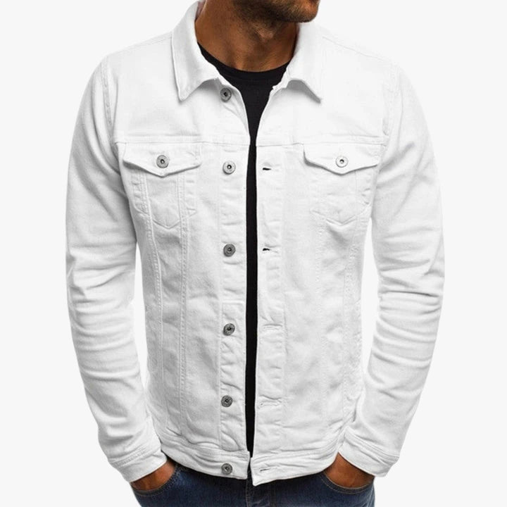 Herre Slim Fit Forårsjakke med Knaplukning