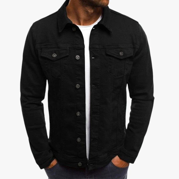 Herre Slim Fit Forårsjakke med Knaplukning