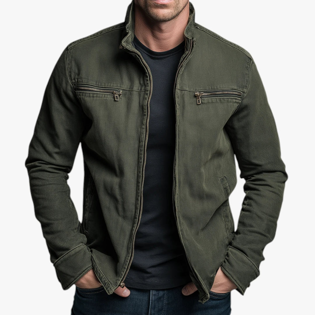 Herre Slim Fit Forårsjakke med Lynlås
