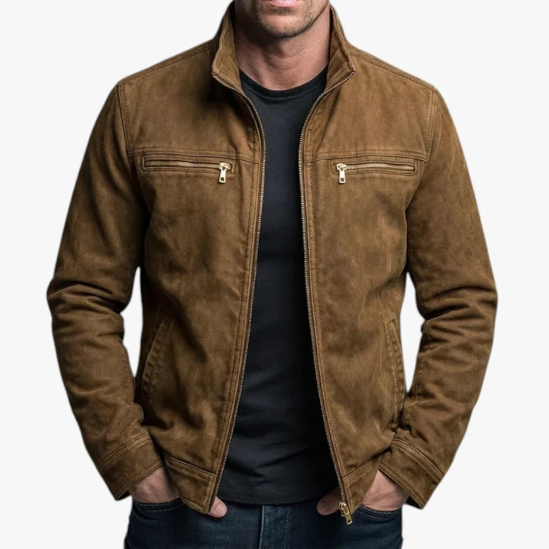 Herre Slim Fit Forårsjakke med Lynlås