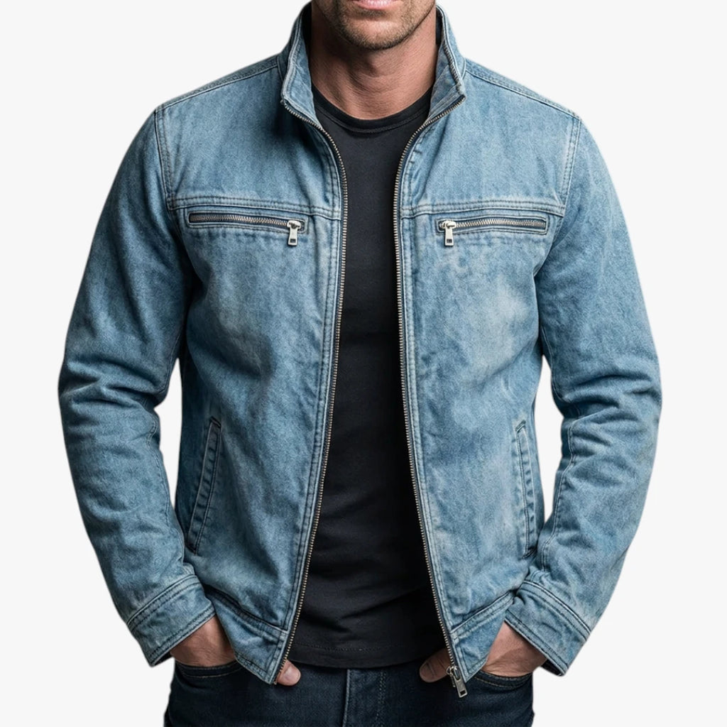 Herre Slim Fit Forårsjakke med Lynlås