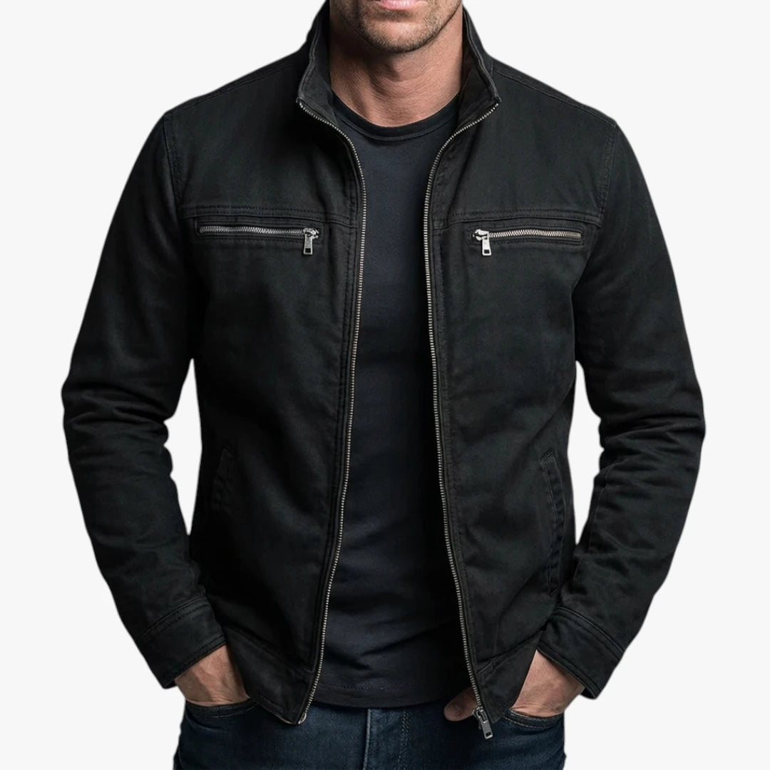 Herre Slim Fit Forårsjakke med Lynlås