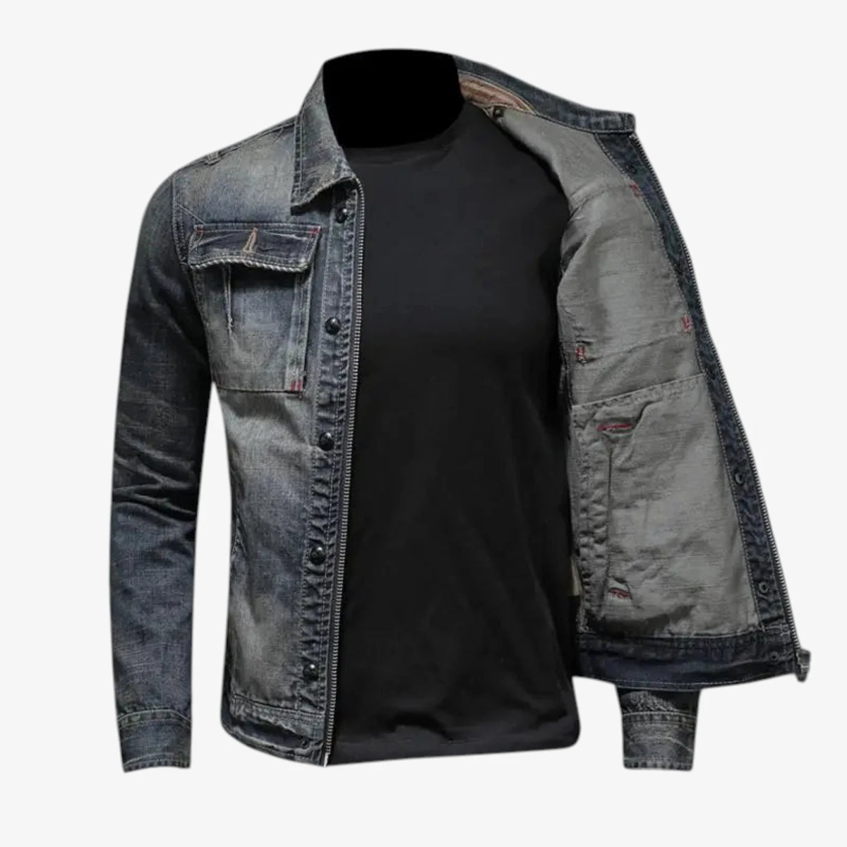 Herre Varm Denimjakke med For
