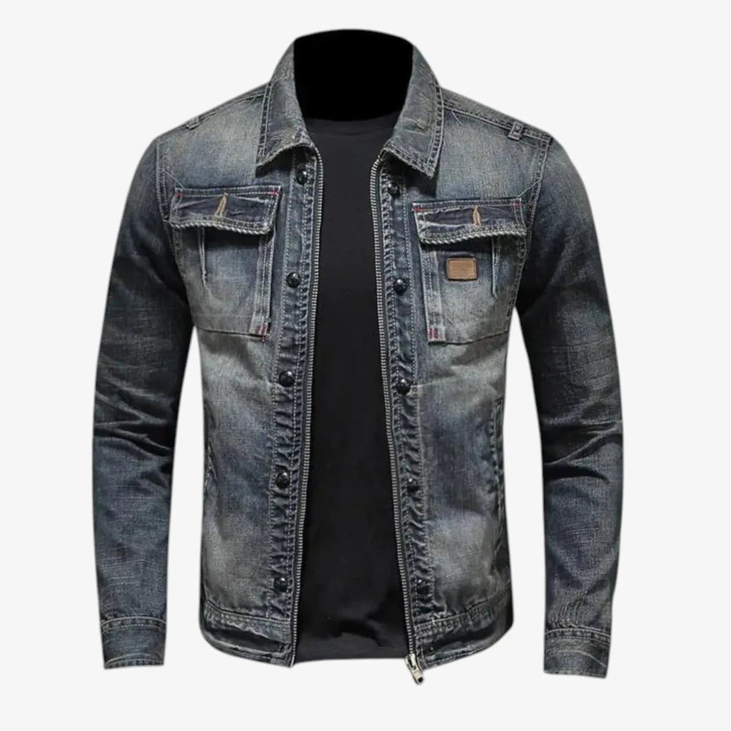 Herre Varm Denimjakke med For