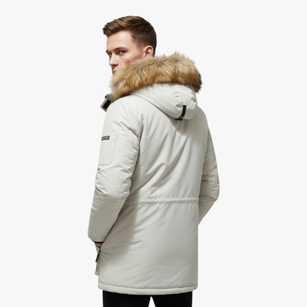 Herre Varm Fleece Vinterjakke med Hætte