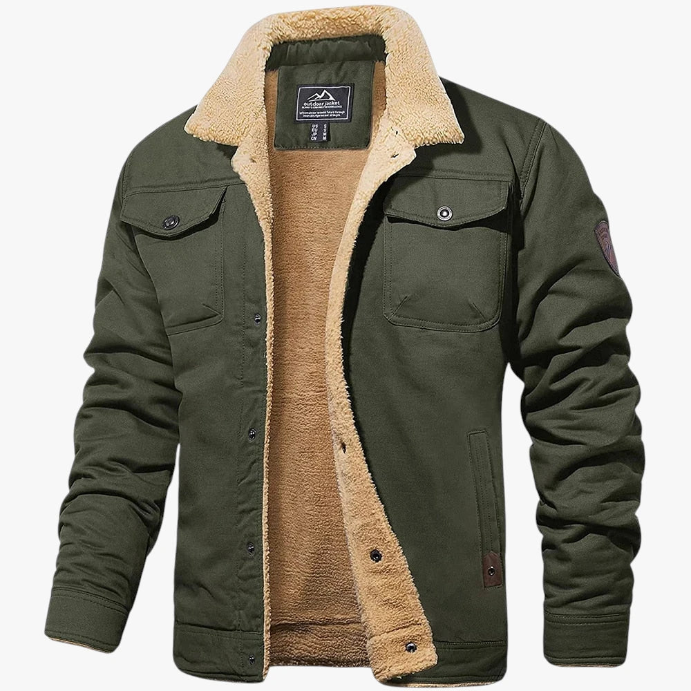 Herre Varm Tyk Jakke med Fleece For