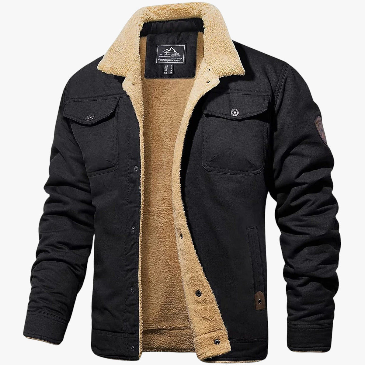 Herre Varm Tyk Jakke med Fleece For