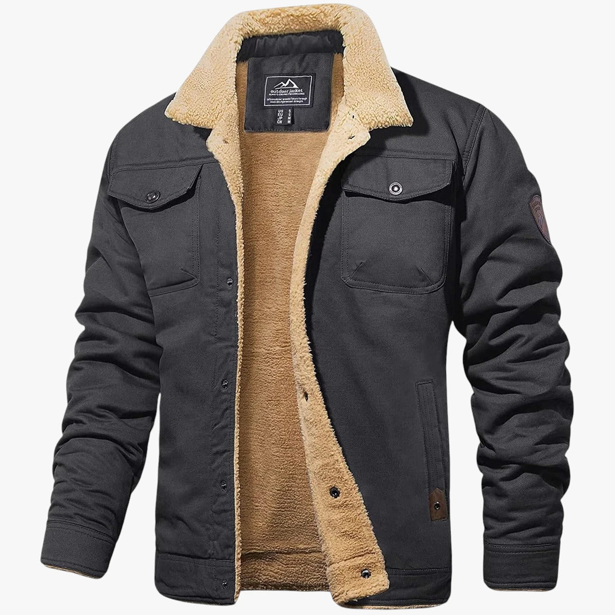 Herre Varm Tyk Jakke med Fleece For