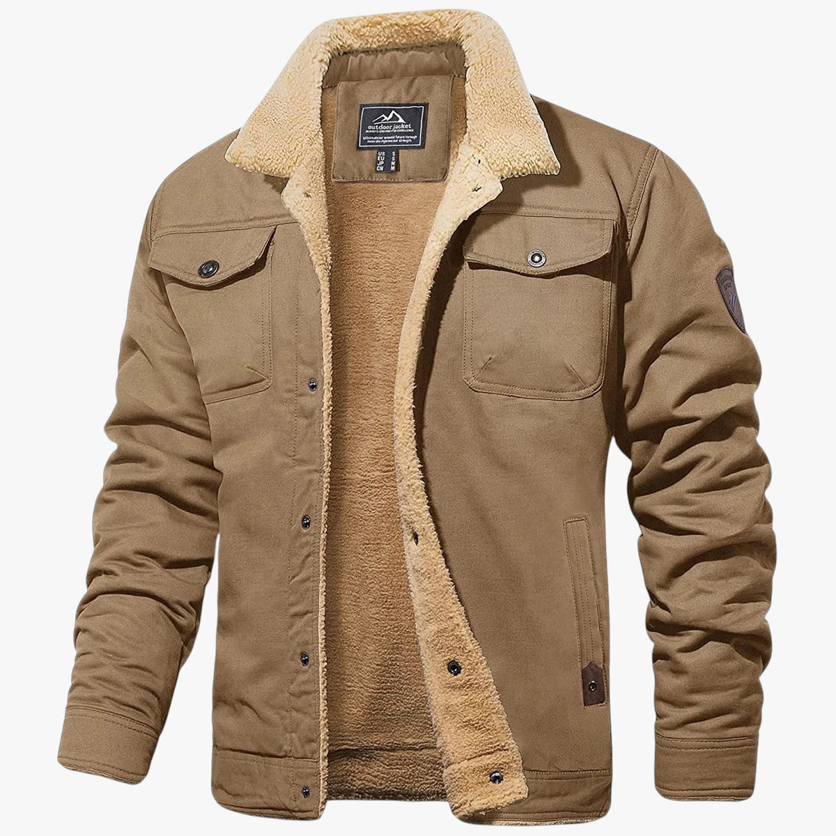 Herre Varm Tyk Jakke med Fleece For