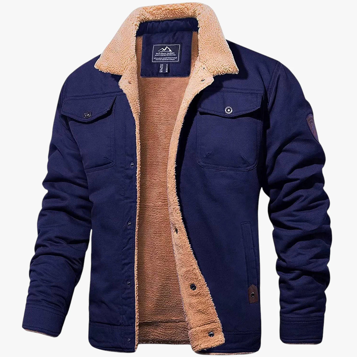 Herre Varm Tyk Jakke med Fleece For