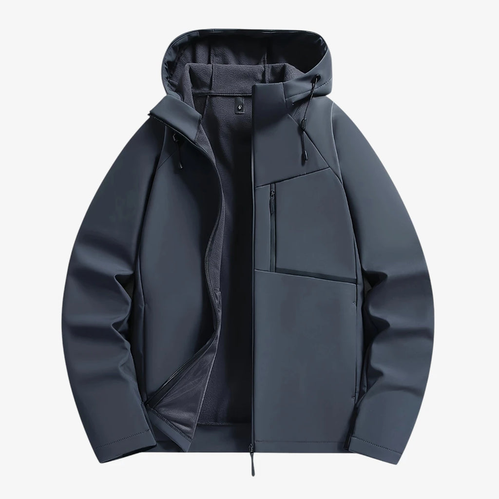 Herre Varm Lynlås   Vinterjakke med Lommer